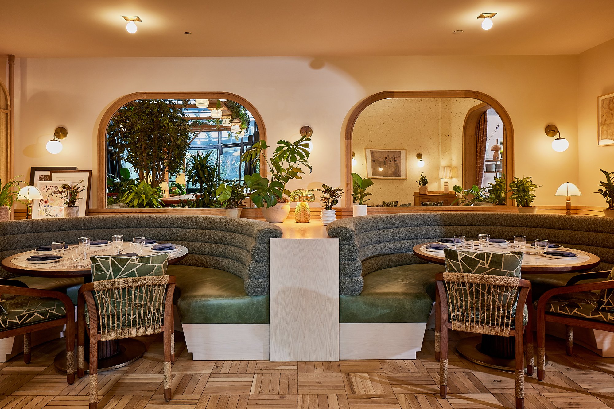 Jamie Stern's Harlow Banquette in a Williamsburg restaurant